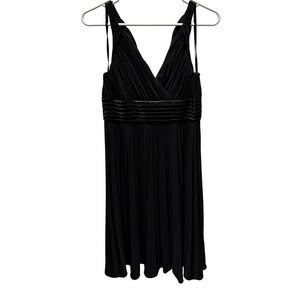 Little Black Dress Pleated V-Neck Sleeveless Cocktail Party‎